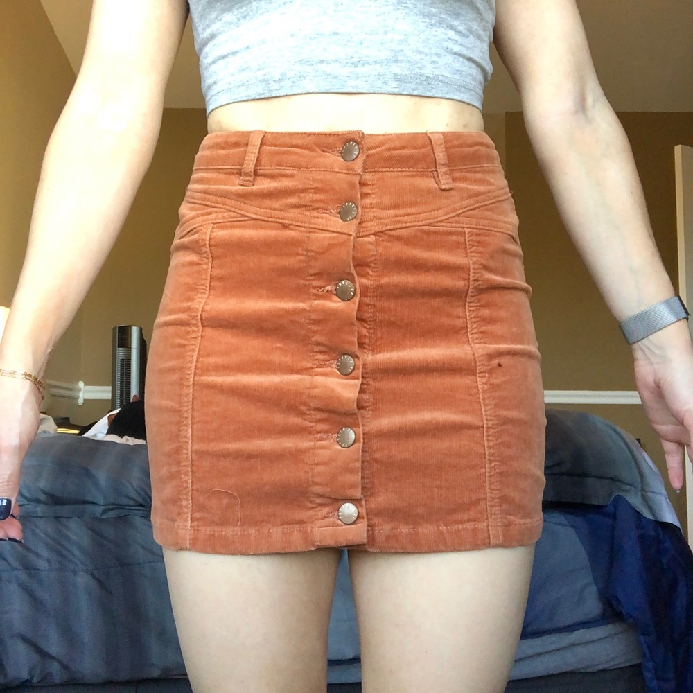 Forever 21 mini suede skirt with front buttons